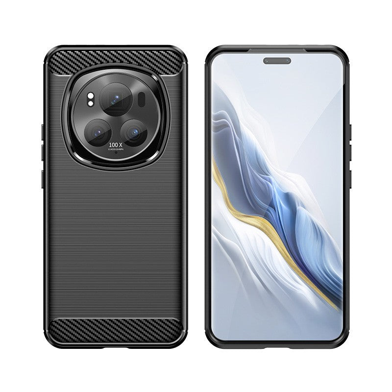 Husa de Protectie pentru Honor Magic 6 Pro, Vivimall, Protectie 360, din TPU cu element de Carbon, Anti Alunecare, 1.8 mm, Negru - vivimall.ro