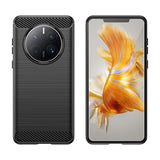 Husa de Protectie pentru Huawei Mate 50 Pro, Vivimall, Protectie 360, din TPU cu element de Carbon, Anti Alunecare, 1.8 mm, Negru - vivimall.ro