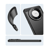 Husa de Protectie pentru Huawei Mate 60 Pro, Vivimall, Protectie 360, din TPU cu element de Carbon, Anti Alunecare, 1.8 mm, Negru - vivimall.ro