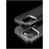 Husa de protectie pentru iPhone 14, cu suport metalic pentru camera, Bracket Series, Flippy, Protectie Antisoc, PC mat, silicon moale pe margini, Negru - vivimall.ro