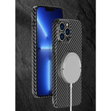 Husa de protectie pentru iPhone 14 Plus, Flippy, Magnetica, MagSafe, Carbon Fiber Protectie Antisoc, Negru - vivimall.ro