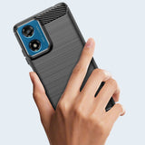Husa de Protectie pentru Motorola Moto G04 5G / Moto G24 5G, Vivimall, Protectie 360, din TPU cu element de Carbon, Anti Alunecare, 1.8 mm, Negru - vivimall.ro