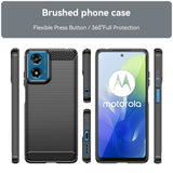 Husa de Protectie pentru Motorola Moto G04 5G / Moto G24 5G, Vivimall, Protectie 360, din TPU cu element de Carbon, Anti Alunecare, 1.8 mm, Negru - vivimall.ro