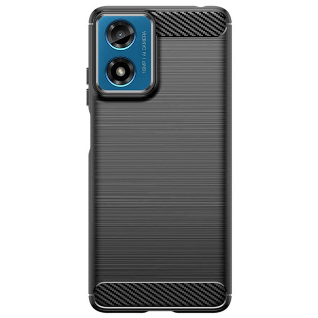 Husa de Protectie pentru Motorola Moto G04 5G / Moto G24 5G, Vivimall, Protectie 360, din TPU cu element de Carbon, Anti Alunecare, 1.8 mm, Negru - vivimall.ro
