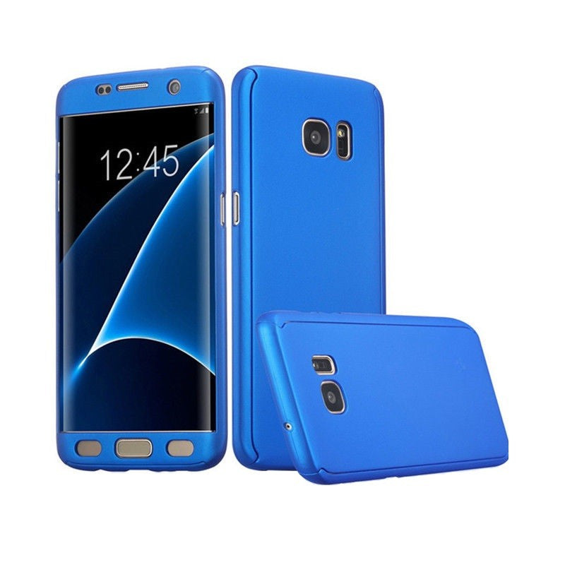 Husa de protectie pentru Samsung Galaxy A3 2017 Full Cover 360 Albastru + Folie de protectie - vivimall.ro