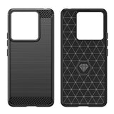 Husa de Protectie pentru Xiaomi Redmi Note 13 Pro, Vivimall, Protectie 360, din TPU cu element de Carbon, Anti Alunecare, 1.8 mm, Negru - vivimall.ro