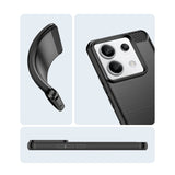 Husa de Protectie pentru Xiaomi Redmi Note 13 Pro, Vivimall, Protectie 360, din TPU cu element de Carbon, Anti Alunecare, 1.8 mm, Negru - vivimall.ro