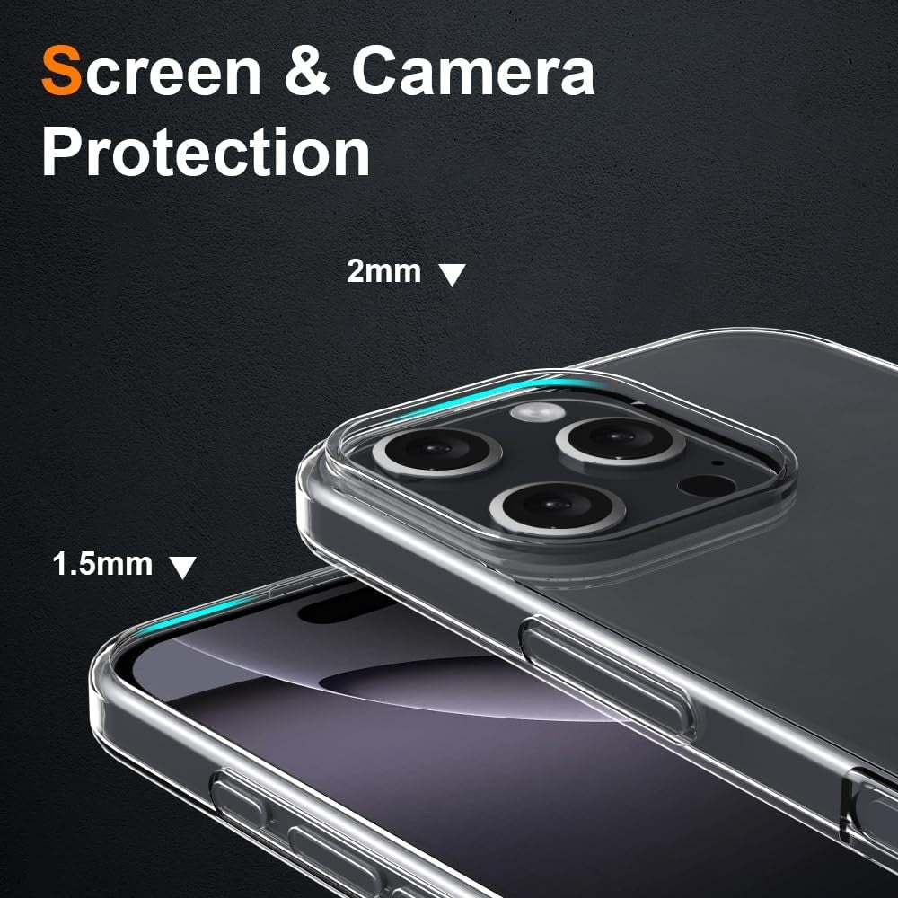Husa de Protectie din Silicon, pentru Apple iPhone 16 Pro, PC, Antisoc, Rezistenta la Impact, Transparenta - vivimall.ro