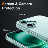 Husa de Protectie din Silicon, pentru Apple iPhone 16, PC, Antisoc, Rezistenta la Impact, Transparenta - vivimall.ro