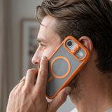 Husă Flippy portocalie iPhone 17 Air cu margini TPU Anti-Șoc, detaliu textură și grip ergonomic