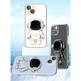 Husa de Protectie TPU 2in1, Vivimall, pentru Apple iPhone 14, Astronaut cu Suport, Antisoc, Rezistenta la Impact, Protectie Camera, Albastru - vivimall.ro
