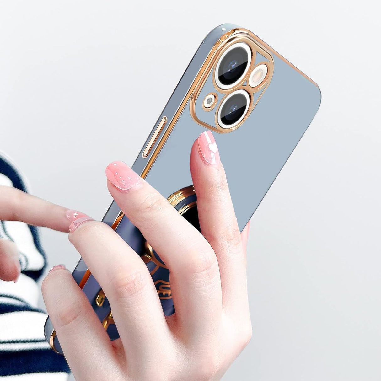 Husa de Protectie TPU 2in1, Vivimall, pentru Apple iPhone 14, Astronaut cu Suport, Antisoc, Rezistenta la Impact, Protectie Camera, Albastru - vivimall.ro