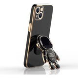 Husa de Protectie TPU 2in1, Vivimall, pentru Apple iPhone 14, Astronaut cu Suport, Antisoc, Rezistenta la Impact, Protectie Camera, Negru - vivimall.ro