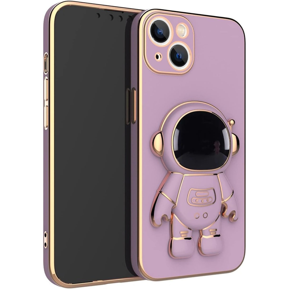 Husă antisoc TPU iPhone 14 Plus mov, unghi lateral cu decupaje butoane și port
