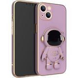 Husă antisoc TPU iPhone 14 Plus mov, unghi lateral cu decupaje butoane și port