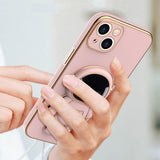 Husa de Protectie TPU 2in1, Vivimall, pentru Apple iPhone 14 Plus, Astronaut cu Suport, Antisoc, Rezistenta la Impact, Protectie Camera, Roz - vivimall.ro