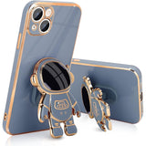 Husa de Protectie TPU 2in1, Vivimall, pentru Apple iPhone 14 Plus, Astronaut cu Suport, Antisoc, Rezistenta la Impact, Protectie Camera, Albastru - vivimall.ro
