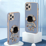 Husa de Protectie TPU 2in1, Vivimall, pentru Apple iPhone 14 Pro, Astronaut cu Suport, Antisoc, Rezistenta la Impact, Protectie Camera, Albastru - vivimall.ro