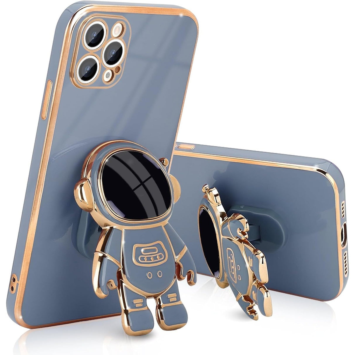 Husa de Protectie TPU 2in1, Vivimall, pentru Apple iPhone 14 Pro Max, Astronaut cu Suport, Antisoc, Rezistenta la Impact, Protectie Camera, Albastru - vivimall.ro