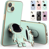 Husa de Protectie TPU 2in1, Vivimall, pentru Apple iPhone 15 Plus, Astronaut cu Suport, Antisoc, Rezistenta la Impact, Protectie Camera, Verde - vivimall.ro