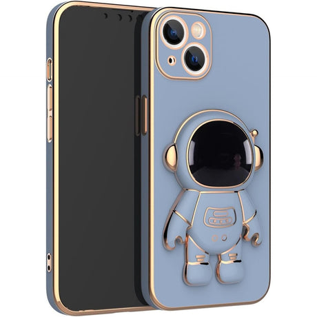 Husa de Protectie TPU 2in1, Vivimall, pentru Apple iPhone 15 Plus, Astronaut cu Suport, Antisoc, Rezistenta la Impact, Protectie Camera, Albastru - vivimall.ro
