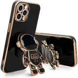 Husa de Protectie TPU 2in1, Vivimall, pentru Apple iPhone 15 Pro Max, Astronaut cu Suport, Antisoc, Rezistenta la Impact, Protectie Camera, Negru - vivimall.ro