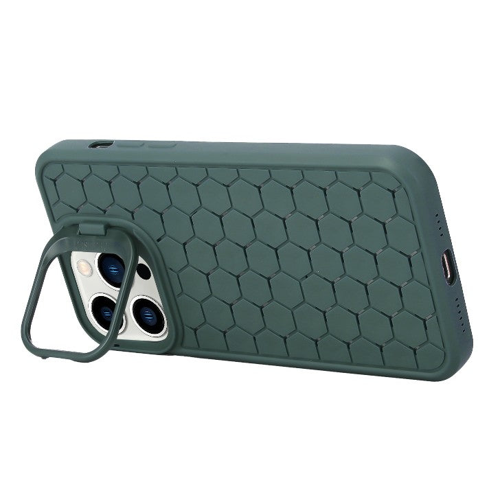 Husa de Protectie TPU, Vivimall, pentru Apple iPhone 14 Plus, 3D Cube, cu Inel, Protectie Camera, Antisoc, Antizgariere, Antialunecare, Acoperire Completa, Verde - vivimall.ro