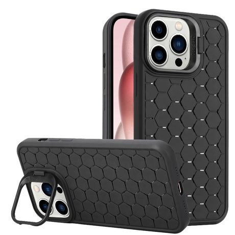 Husa de Protectie TPU, Vivimall, pentru Apple iPhone 15 Pro, 3D Cube, cu Inel, Protectie Camera, Antisoc, Antizgariere, Antialunecare, Acoperire Completa, Negru - vivimall.ro