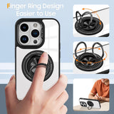 Husa de Protectie TPU, Vivimall, pentru iPhone 16 Pro Max, Anticadere, cu Incarcare Wireless, Tehnologie Magsafe, Inel Magnetic Rotativ cu Functie de Suport, Transparent-Negru - vivimall.ro