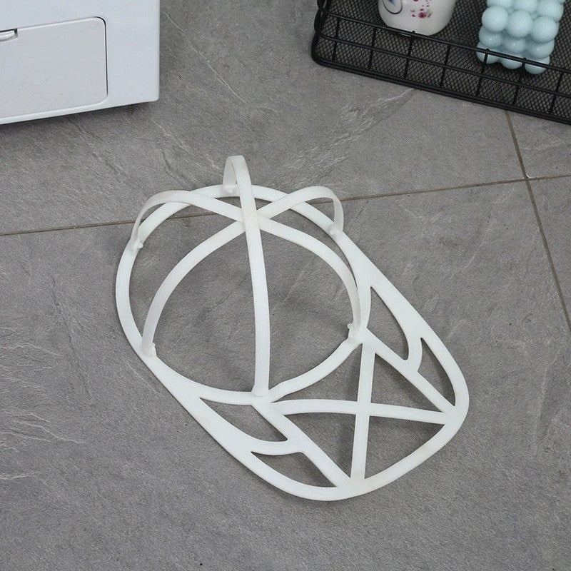 Husa de Spalare Sapca, Vivimall, pentru Masina de Spalat, din Poliester, Circumferinta 53 cm, cu Fermoar, cu Suport Sapca, Alb - vivimall.ro