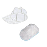 Husa de Spalare Sapca, Vivimall, pentru Masina de Spalat, din Poliester, Circumferinta 53 cm, cu Fermoar, cu Suport Sapca, Alb/Albastru - vivimall.ro