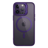Husă Flippy MagSafe iPhone 17 Pro Max din acrilic rigid, culoare mov închis, vedere frontală