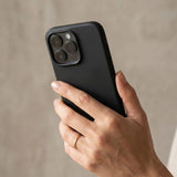 Husă Flippy iPhone 16 Pro Max negru cu interior microfibră, detaliu lateral și butoane