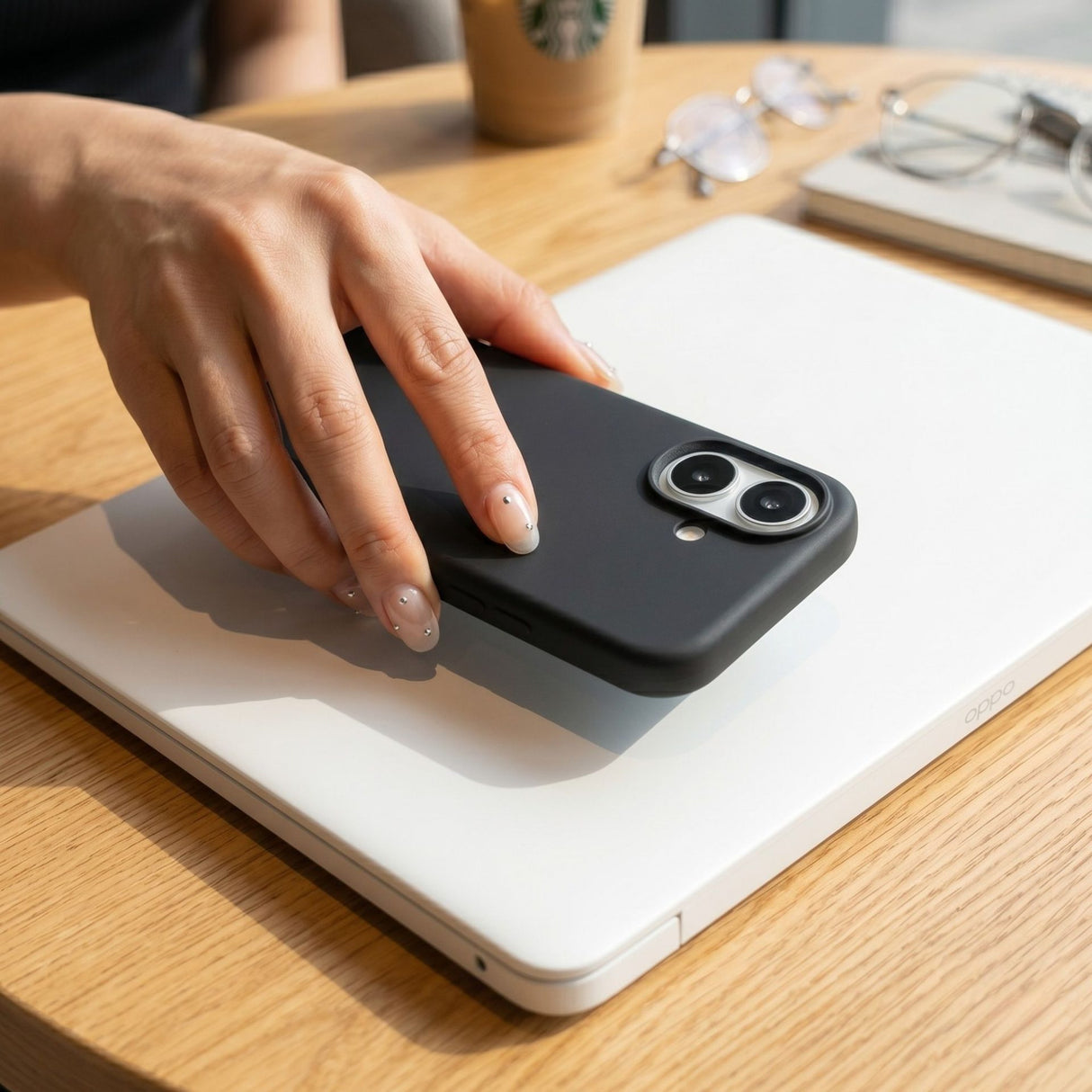 Interior microfibră husă Flippy iPhone 16 Plus, căptușeală moale de protecție, model silicon lichid
