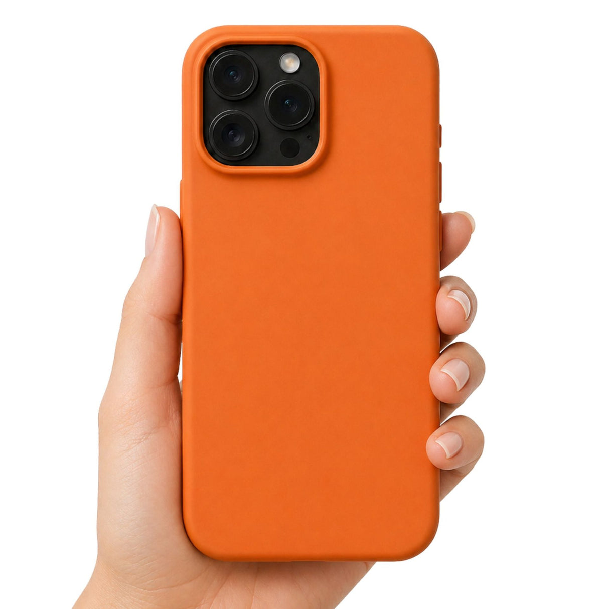 Detaliu interior microfibră husă Flippy iPhone 16 Pro Max portocaliu, structură antisoc ranforsată