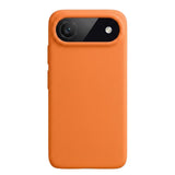 Husă Flippy iPhone 17 Air din silicon lichid portocaliu, vedere frontală, compatibilă MagSafe