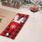 Husa decorativa festiva pentru 3 tacamuri Flippy, model caciulita cu fulg, material textil si poliester, 18 x 7 cm, rosu - vivimall.ro