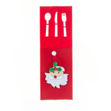 Husa decorativa pentru set tacamuri Vivimall, model Mos Craciun, material poliester, 25 x 8.5 cm, rosu - vivimall.ro