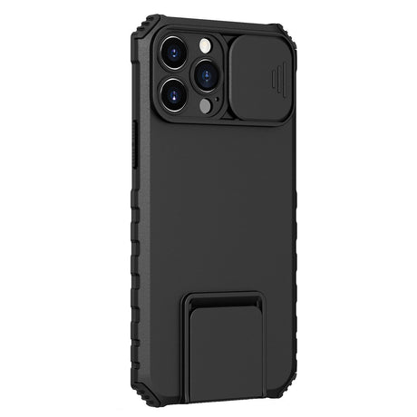 Husa Defender cu Stand pentru iPhone 11, Negru, Suport reglabil, Antisoc, Protectie glisanta pentru camera, Flippy - vivimall.ro