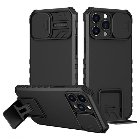 Husa Defender cu Stand pentru iPhone 11 Pro, Negru, Suport reglabil, Antisoc, Protectie glisanta pentru camera, Flippy - vivimall.ro