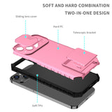 Husa Defender cu Stand pentru iPhone 11, Roz, Suport reglabil, Antisoc, Protectie glisanta pentru camera, Flippy - vivimall.ro