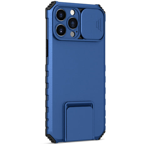 Husa Defender cu Stand pentru iPhone 13 Pro, Albastru, Suport reglabil, Antisoc, Protectie glisanta pentru camera, Flippy - vivimall.ro