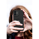 Husa de protectie Eagle eye pentru Apple iPhone 12 Pro, Rezistenta la socuri, Protectie camera, Cu inel de prindere magnetic negru, Flippy, Negru - vivimall.ro