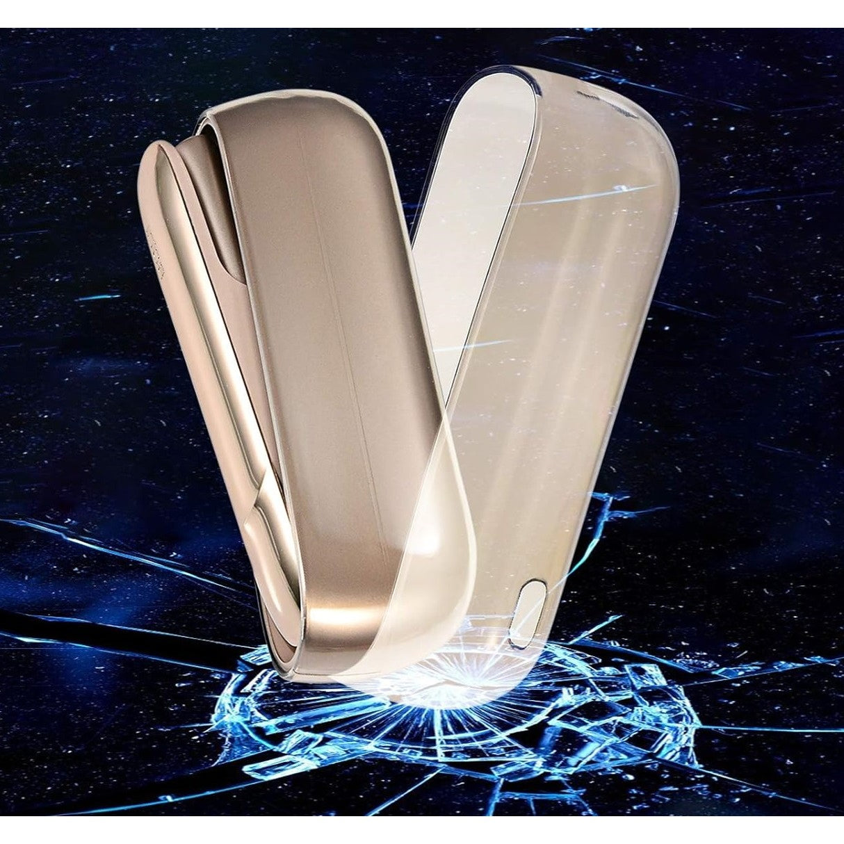 Husa Vivimall pentru IQOS 3.0 DUO, de Protectie, Anti Soc si Zgarieturi, din Plastic, 12 x 4.5 cm, Negru Transparent - vivimall.ro