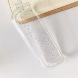 Husa Flippy pentru IQOS Iluma, de Protectie, Anti Soc si Zgarieturi, din Plastic, 12.5 x 4.2 x 2.6 cm, Transparent cu Sclipici Argintiu - vivimall.ro