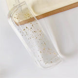 Husa Flippy pentru IQOS Iluma, de Protectie, Anti Soc si Zgarieturi, din Plastic, 12.5 x 4.2 x 2.6 cm, Transparent cu Sclipici Auriu - vivimall.ro