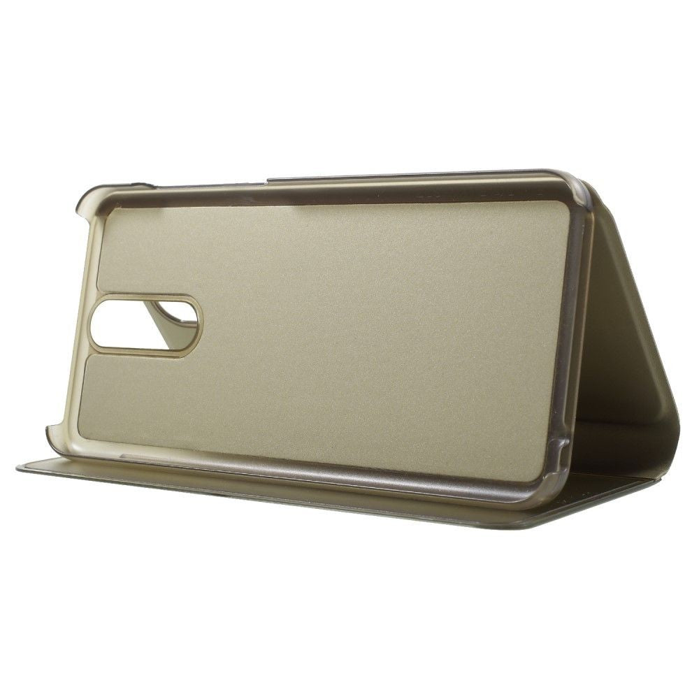 Husa Tip Carte, Flippy, Compatibila cu Huawei Mate 10 Lite, Flip Cover Oglinda, Auriu - vivimall.ro