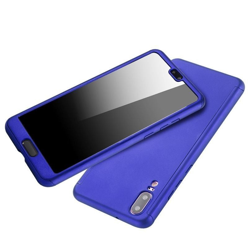 Husa Huawei P20 Full Cover 360 Albastru + Folie de protectie - vivimall.ro
