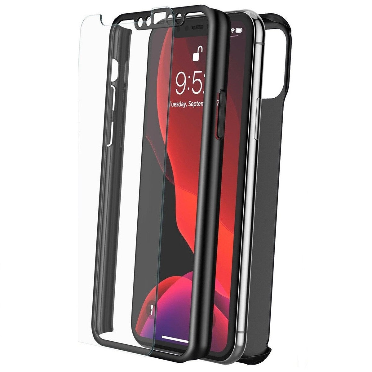 Husa Huawei P20 Lite Full Cover 360 Negru + Folie de protectie - vivimall.ro