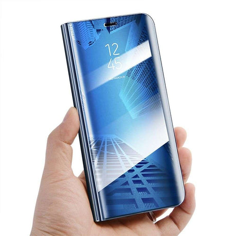 Husa Huawei Y6 2019 Flip Cover Oglinda Albastru - vivimall.ro